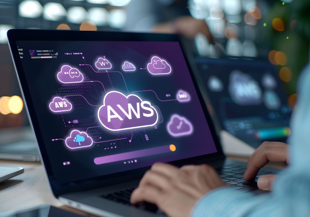パソコンでAWSを利用しているイメージ