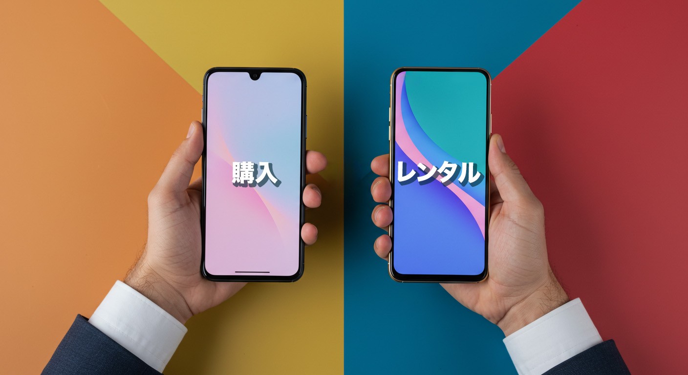 購入とレンタルを比べるビジネスマン