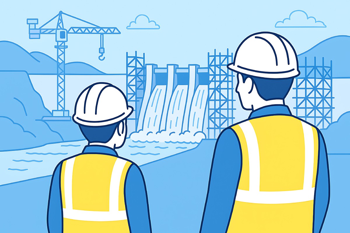 ダムのメンテナンスのイメージイラスト