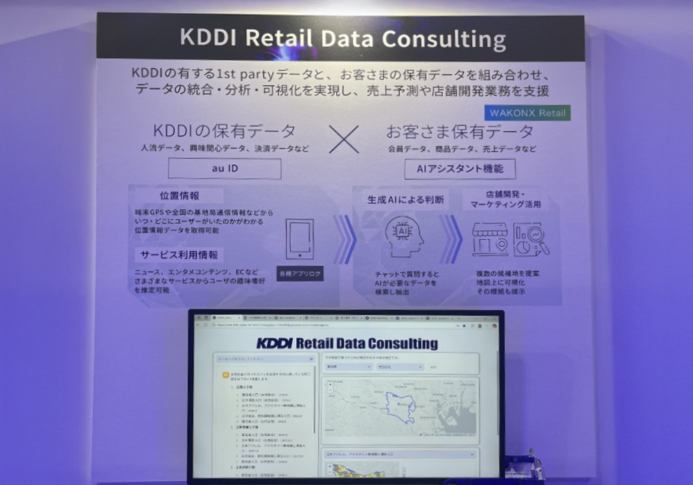 「KDDI Retail Data Consulting」の実演デモの様子。
