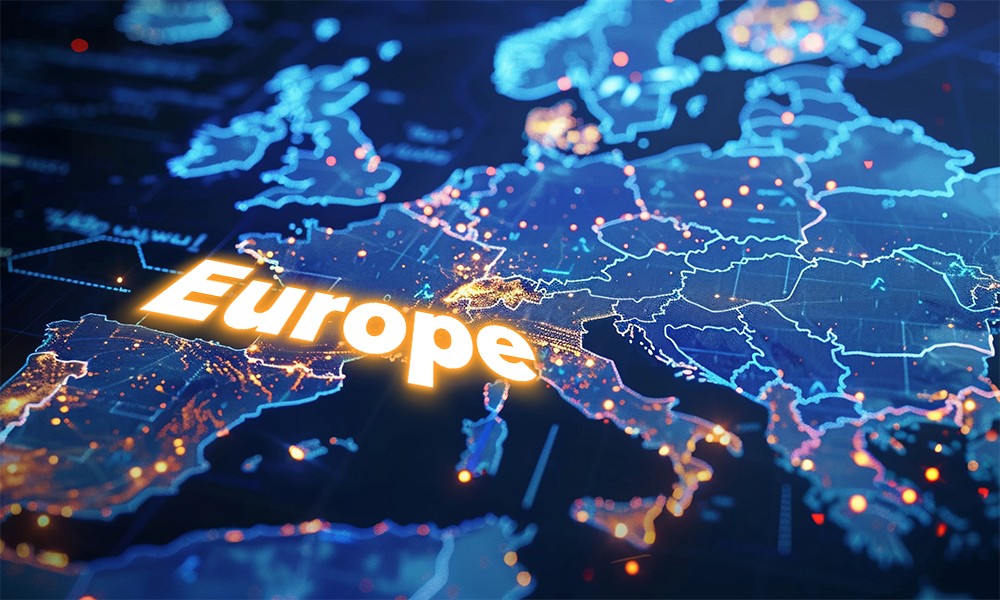 ヨーロッパ (欧州) のイメージ図。「Europe」の文字を含む