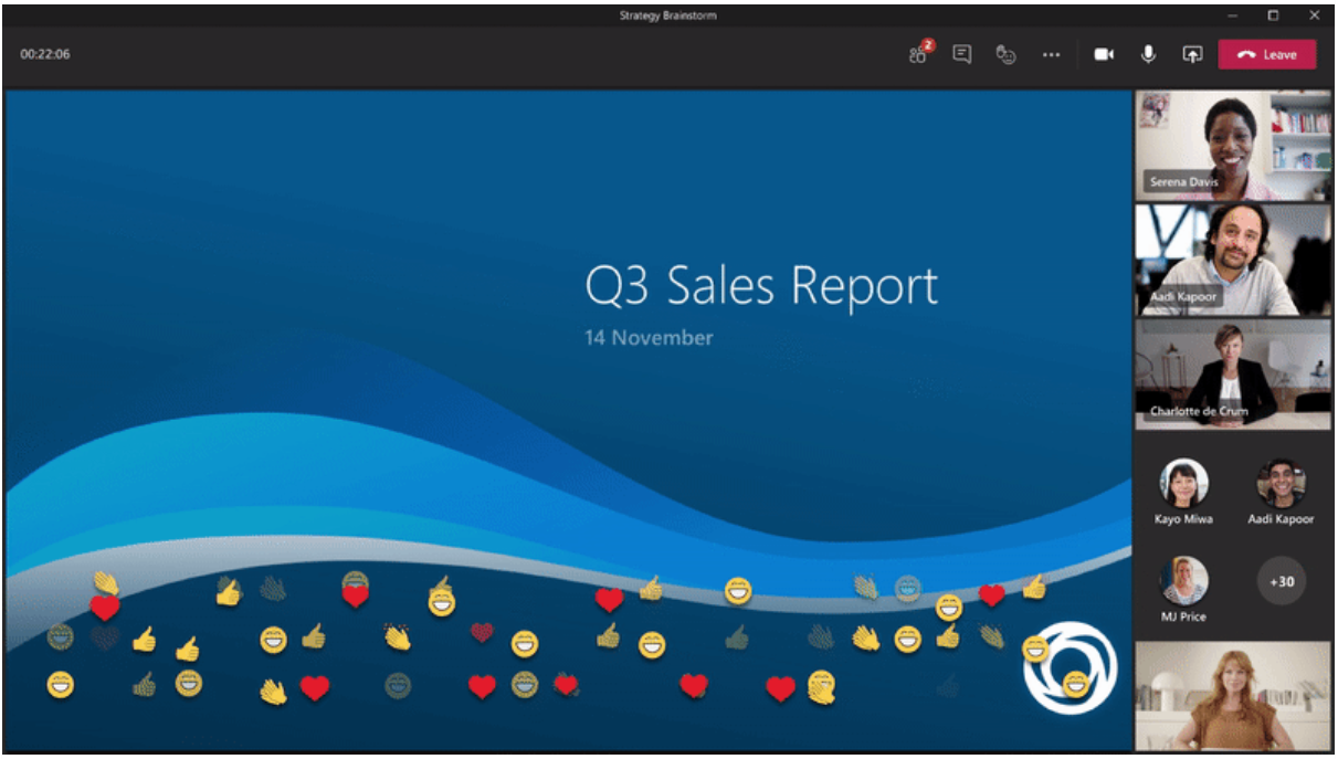 Live Reactions in Microsoft Teams meetings