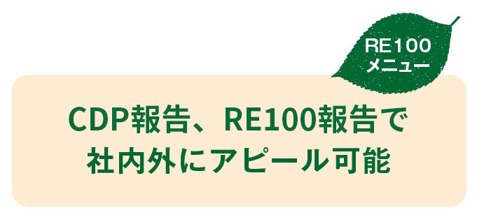 CDP報告、 RE100報告で社内外にアピール可能