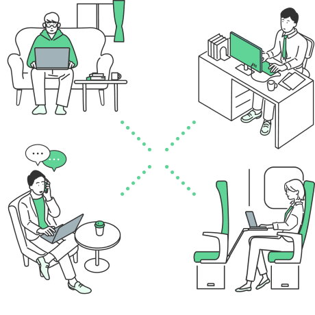 さまざまな場所から「承認TIME」ご利用イメージ