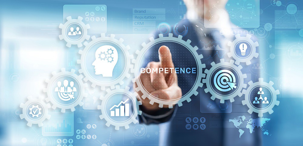 Competence Skill Personal development Business concept on virtual screen