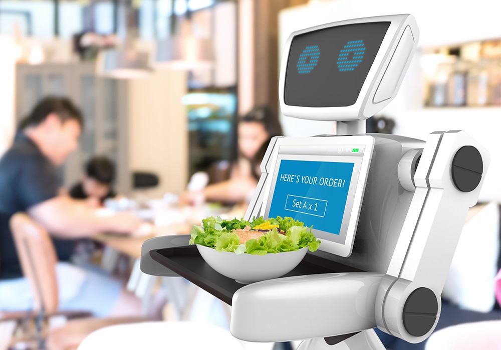 レストランでのロボット配膳のイメージ画像