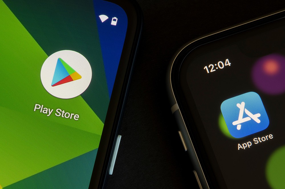 スマートフォン内のアプリストアアイコンのイメージ。